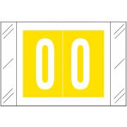 Tabbies 11000 Match CRNM Series Numeric Roll Labels - Number 0 - Yellow