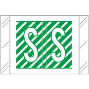 Barkley FASTM Match CTAM Series Alpha Roll Labels - Letter S - Dark Green and White Label