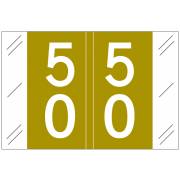 Barkley FDSTM Match CTDM Series Numeric Roll Labels - Number 50 To 59 - Gold