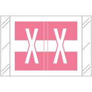 Tabbies 12030 Match CXAM Series Alpha Roll Labels - Letter X - Pink and White Label