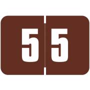 Digi Color Match DCNM Series Numeric Roll Labels - Number 5 - Brown