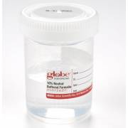 120mL Tite-Rite Container Pre-Filled with 10% Neutral Buffered Formalin - Attached Hazard Label