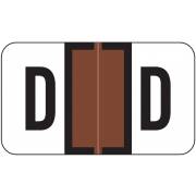 Jeter 0200 Match JAAM Series Alpha Roll Labels - Letter D - Brown