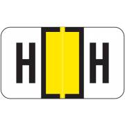 Jeter 0200 Match JAAM Series Alpha Roll Labels - Letter H - Yellow