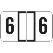 Jeter 0300 Match JANM Series Numeric Roll Labels - Number 6 - White