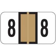 Jeter 0300 Match JANM Series Numeric Roll Labels - Number 8 - Tan
