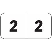 Jeter 4500 Match JBWM Series Numeric Roll Labels - Number 2 - White