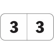 Jeter 4500 Match JBWM Series Numeric Roll Labels - Number 3 - White