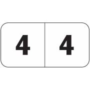 Jeter 4500 Match JBWM Series Numeric Roll Labels - Number 4 - White