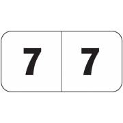 Jeter 4500 Match JBWM Series Numeric Roll Labels - Number 7 - White