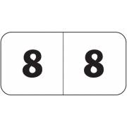Jeter 4500 Match JBWM Series Numeric Roll Labels - Number 8 - White