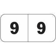 Jeter 4500 Match JBWM Series Numeric Roll Labels - Number 9 - White