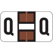Jeter 2800 Match JEAM Series Alpha Roll Labels - Letter Q - Brown and White