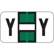 Jeter 2800 Match JEAM Series Alpha Roll Labels - Letter Y - Dark Green and White