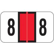 Jeter 2600 Match JENM Series Numeric Roll Labels - Number 8 - Red