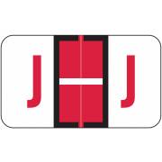 Jeter Tab 5100 Match JRAM Series Alpha Roll Labels - Letter J - Red