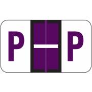 Jeter Tab 5100 Match JRAM Series Alpha Roll Labels - Letter P - Purple