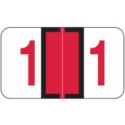 Jeter 6100/Tab Match JRNM Series Numeric Roll Labels - Number 1 - Red