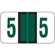 Jeter 6100/Tab Match JRNM Series Numeric Roll Labels - Number 5 - Dark Green