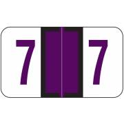 Jeter 6100/Tab Match JRNM Series Numeric Roll Labels - Number 7 - Purple