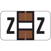 Jeter 7200 Match JTAM Series Alpha Roll Labels - Letter Z - Brown and White