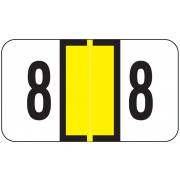 Jeter 7300 Match JTNM Series Numeric Roll Labels - Number 8 - Yellow
