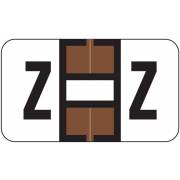 Jeter 7100 Match JTPK Series Alpha Sheet Labels - Letter Z - Brown and White