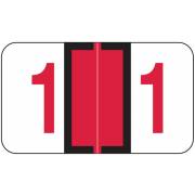 Jeter 6190 Match JXNM Series Numeric Roll Labels - Number 1 - Red