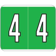 Kardex PSF-138 Match KXNM Series Numeric Roll Labels - Number 4 - Green