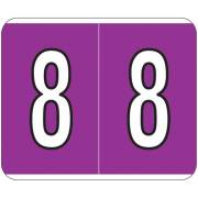 Kardex PSF-138 Match KXNM Series Numeric Roll Labels - Number 8 - Purple