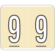 Kardex PSF-138 Match KXNM Series Numeric Roll Labels - Number 9 - Tan