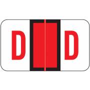 POS 3400 Match POAM Series Alpha Roll Labels - Letter D - Red