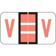 POS 3400 Match POAM Series Alpha Roll Labels - Letter V - Pink