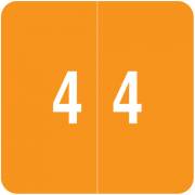 Smead DCC Match SDNM Series Numeric Roll Labels - Number 4 - Orange