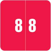 Smead DCC Match SDNM Series Numeric Roll Labels - Number 8 - Red