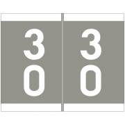 Barkley FDSFM Match SFDM Series Numeric Roll Labels - Number 30 To 39 - Gray