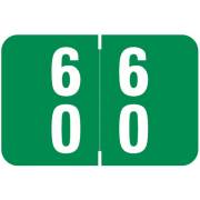 Smead DDS Match SMDM Series Numeric Roll Labels - Number 60 To 69 - Green