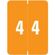 Smead XLCC Match SMNM Series Numeric Roll Labels - Number 4 - Orange