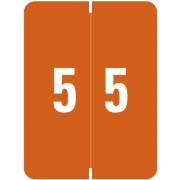 Smead XLCC Match SMNM Series Numeric Roll Labels - Number 5 - Brown