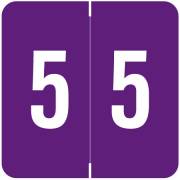 Sav-Tyme/SFI Match STNM Series Numeric Roll Labels - Number 5 - Purple