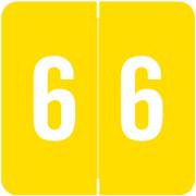 Sav-Tyme/SFI Match STNM Series Numeric Roll Labels - Number 6 - Yellow