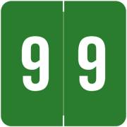 Sav-Tyme/SFI Match STNM Series Numeric Roll Labels - Number 9 - Green