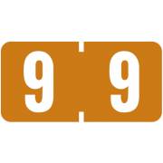 Tab Products Match TBNV Series Numeric Roll Labels - Number 9 - Brown