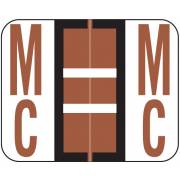 Smead BCCR Match TPAM Series Alpha Roll Labels - Letter Mc - Brown