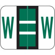 Smead BCCR Match TPAM Series Alpha Roll Labels - Letter W - Green