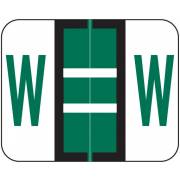 Tab Products Match TPAV Series Alpha Roll Labels - Letter W - Dark Green