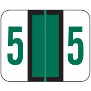 Tab Products Match TPNV Series Numeric Roll Labels - Number 5 - Green
