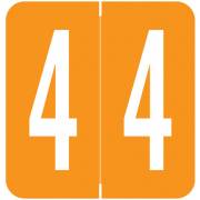 VRE GBS 8860 Match VRNM Series Numeric Roll Labels - Number 4 - Orange