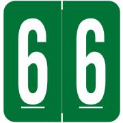 VRE GBS 8860 Match VRNM Series Numeric Roll Labels - Number 6 - Green