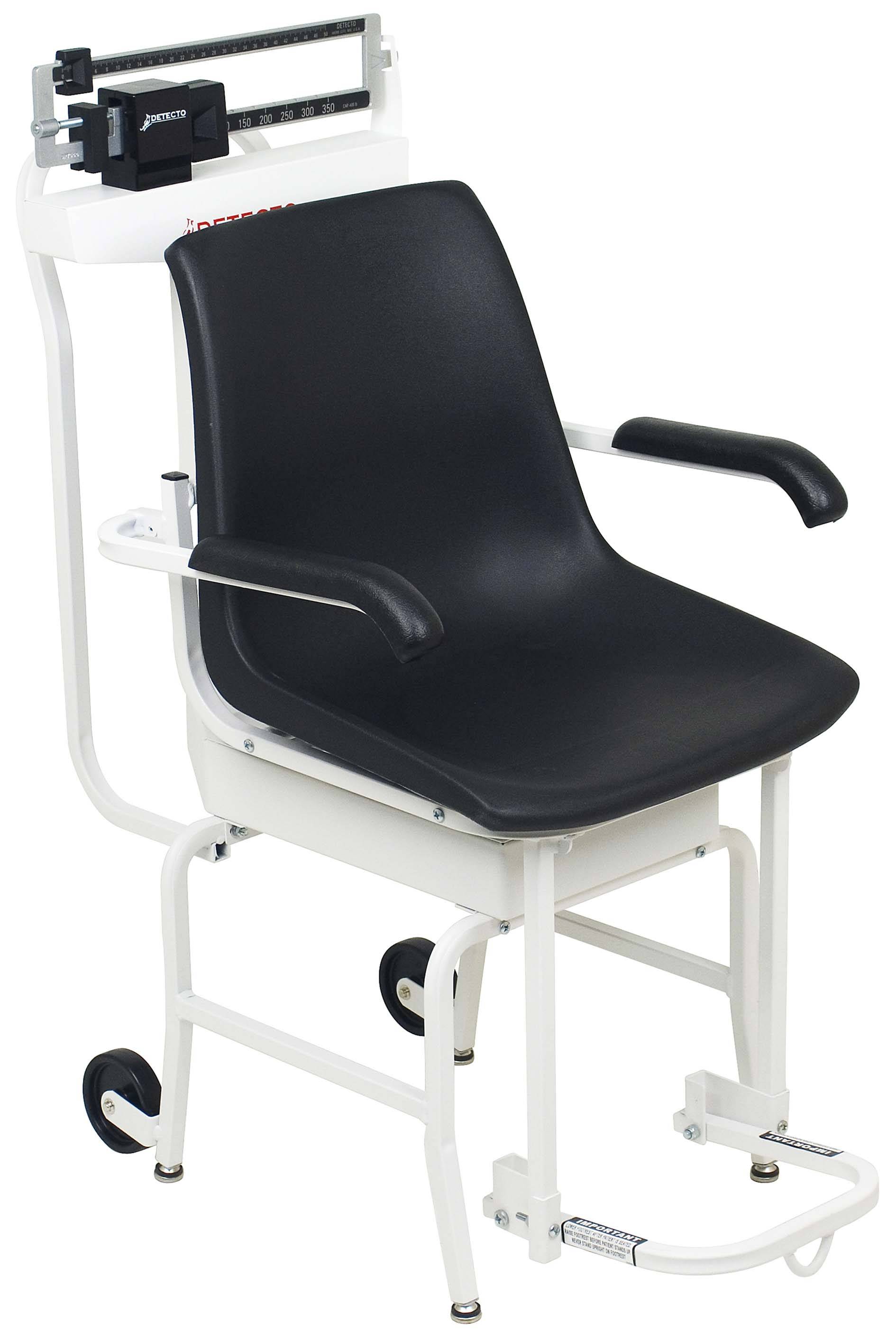 Detecto Mechanical Weigh Beam Chair Scale with Lift-Away Arms & Footrest